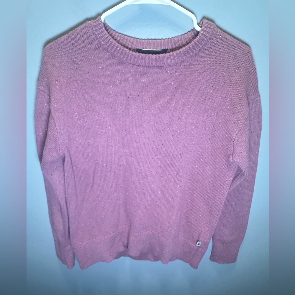 The North Face Women's Mauve Speckled Cotton/Wool Crew Neck Sweater Size Small